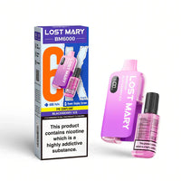 Lost Mary BM6000 Prefilled Pod Vape Kit – Rechargeable 6000 Puff Pod System UK - Noble Vape Blackberry-Ice-20mg