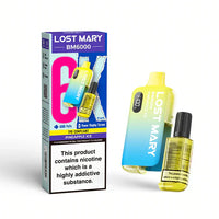Lost Mary BM6000 Prefilled Pod Vape Kit – Rechargeable 6000 Puff Pod System UK - Noble Vape Pineapple-Ice-20mg