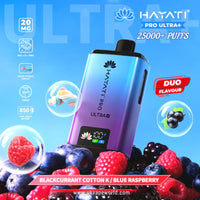 Hayati Pro Ultra Plus 25K Prefilled Vape Kit – 25,000 Puffs Rechargeable Pod System - Noble Vape Blackcurrant-Cotton-K-Blue-Raspberry