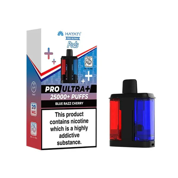 Hayati Pro Ultra Plus 25K Prefilled Pods – Replacement Dual Flavour Pods - Noble Vape Blue-Razz-Cherry
