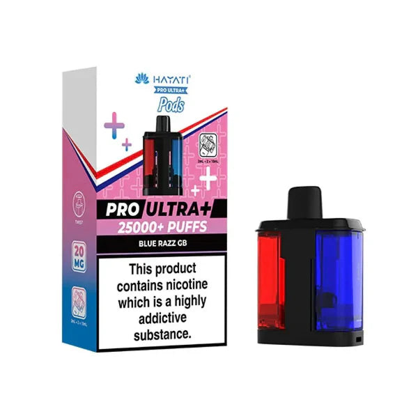 Hayati Pro Ultra Plus 25K Prefilled Pods – Replacement Dual Flavour Pods - Noble Vape Blue-Razz-GB