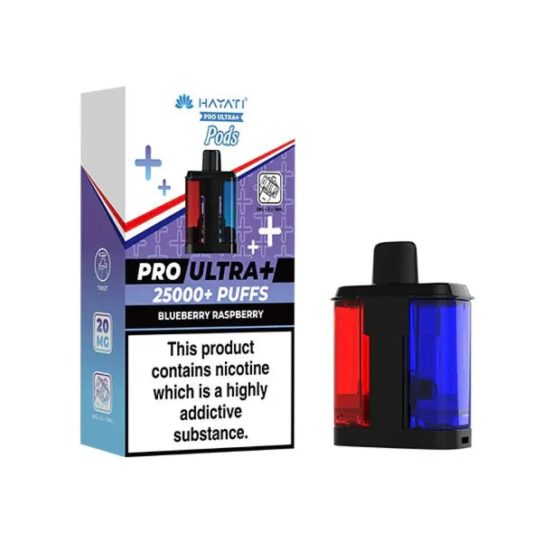 Hayati Pro Ultra Plus 25K Prefilled Pods – Replacement Dual Flavour Pods - Noble Vape Blueberry-Raspberry