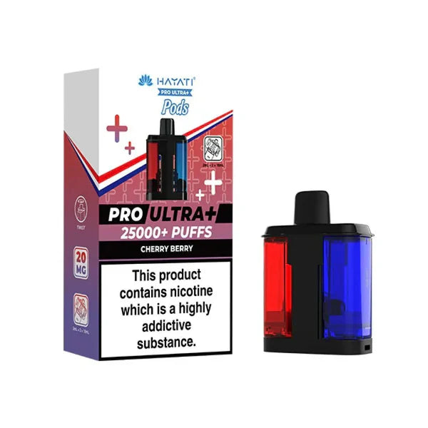 Hayati Pro Ultra Plus 25K Prefilled Pods – Replacement Dual Flavour Pods - Noble Vape Cherry-Berry