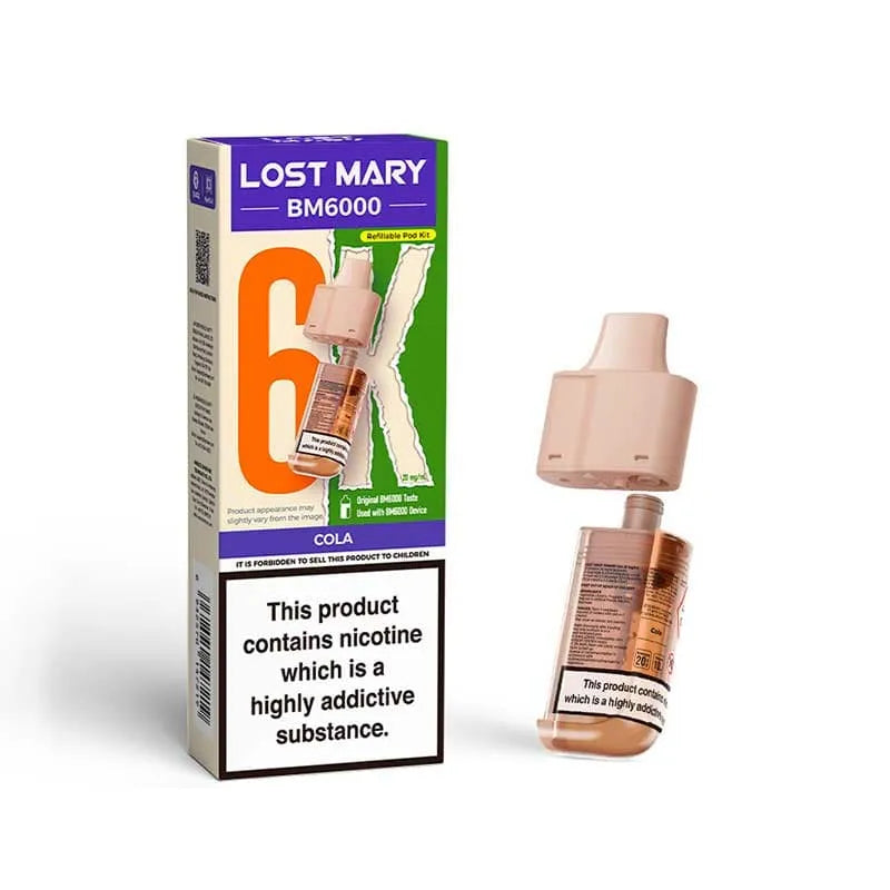 Lost Mary BM6000 Prefilled Pods – Replacement Pods for BM6000 Pod Vape Kit UK - Noble Vape Cola