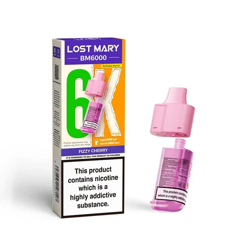 Lost Mary BM6000 Prefilled Pods – Replacement Pods for BM6000 Pod Vape Kit UK - Noble Vape Fizzy-Cherry