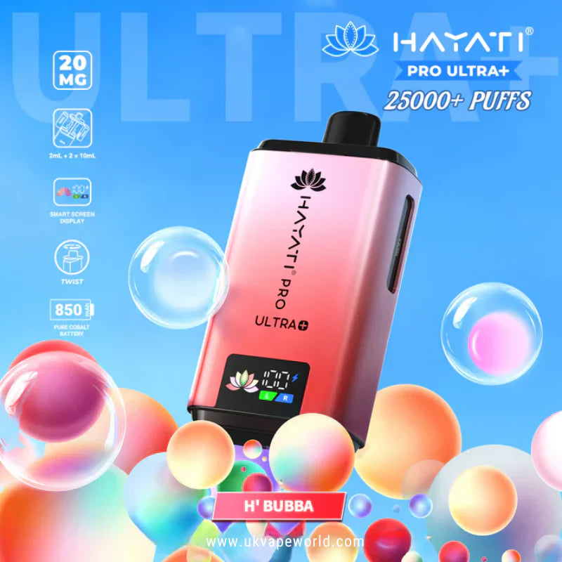 Hayati Pro Ultra Plus 25K Prefilled Vape Kit – 25,000 Puffs Rechargeable Pod System - Noble Vape H-Hubba
