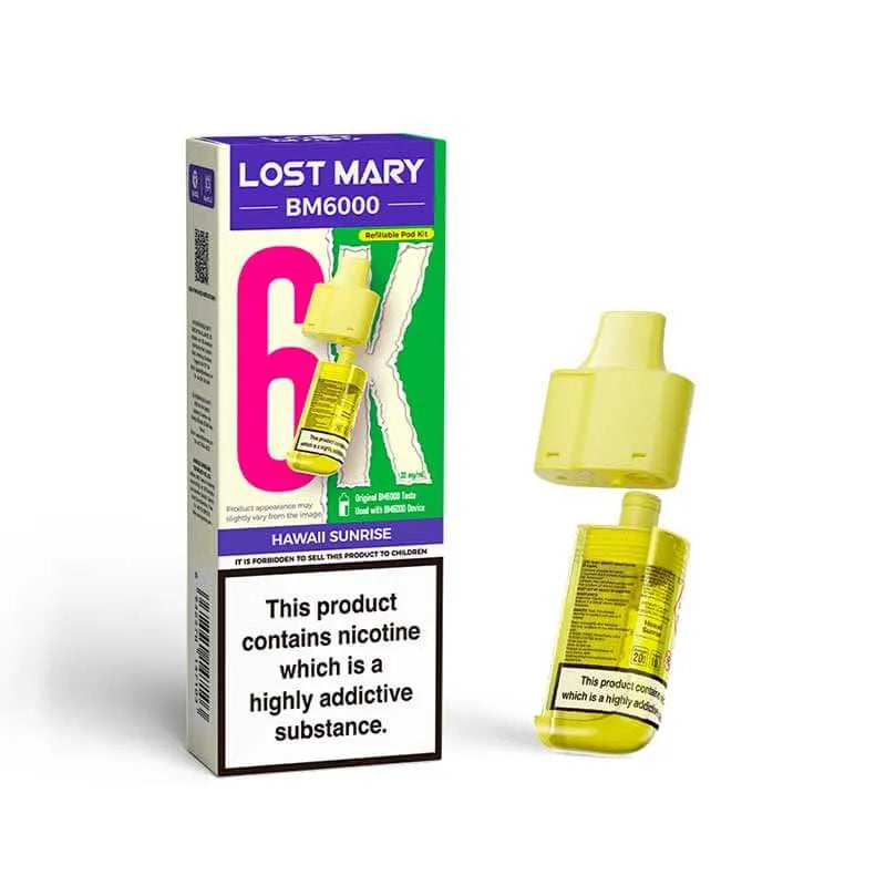 Lost Mary BM6000 Prefilled Pods – Replacement Pods for BM6000 Pod Vape Kit UK - Noble Vape Hawaii-Sunrise