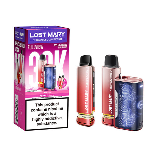 Lost Mary Nera 30K Fullview Prefilled Pod Vape Kit – Rechargeable 30000 Puff Pod System UK - Noble Vape Cherry-Edition