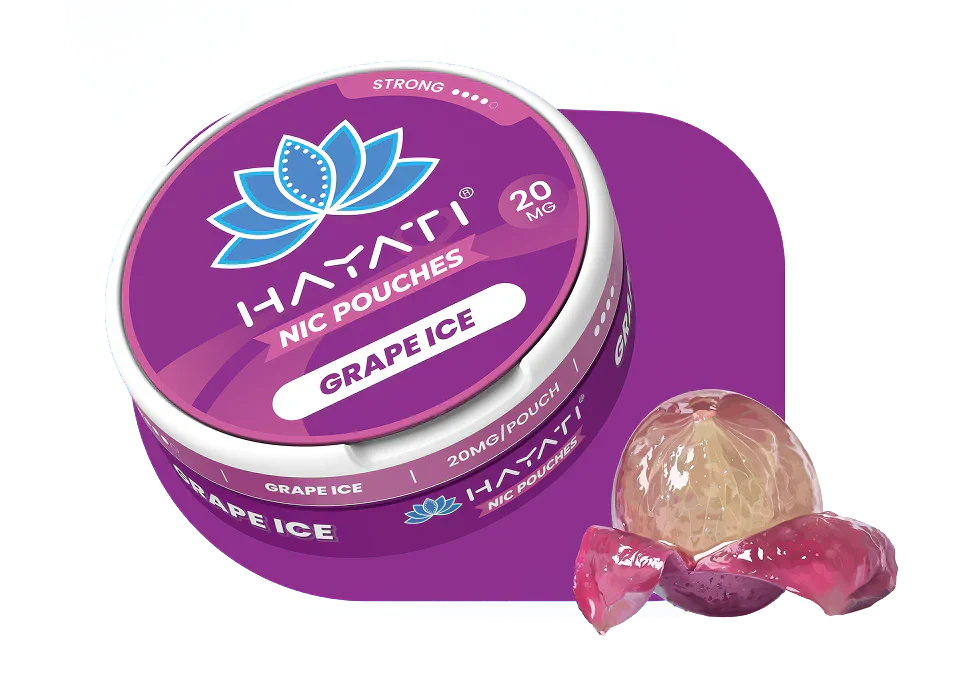 Hayati Nicotine Pouches – Tobacco-Free Nicotine Pouches (12mg–20mg, Mint & Fruit Flavours UK) - Noble Vape Grape-Ice-20-mg