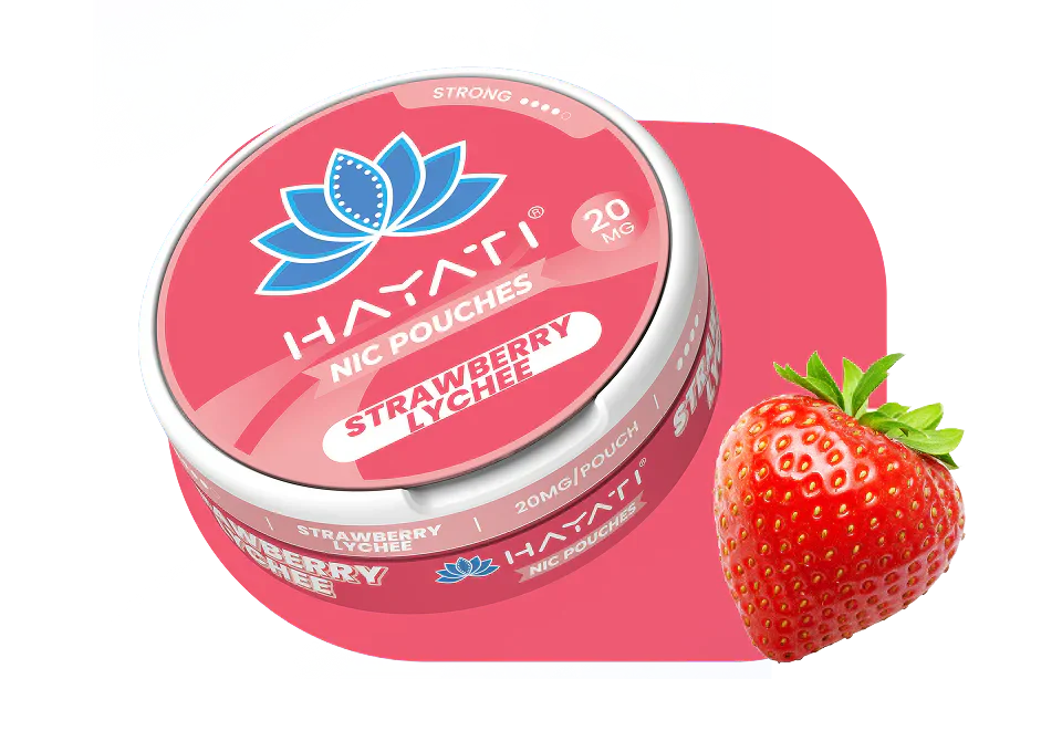 Hayati Nicotine Pouches – Tobacco-Free Nicotine Pouches (12mg–20mg, Mint & Fruit Flavours UK) - Noble Vape Strawberry-Lychee-20-mg