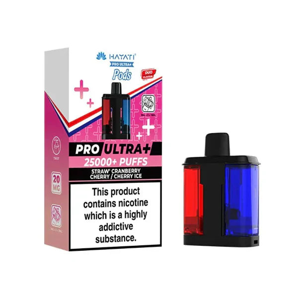 Hayati Pro Ultra Plus 25K Prefilled Pods – Replacement Dual Flavour Pods - Noble Vape Starw-Cranberry-Cherry-Cherry-Ice