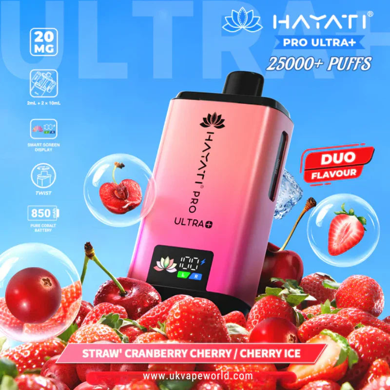 Hayati Pro Ultra Plus rechargeable vape display screen