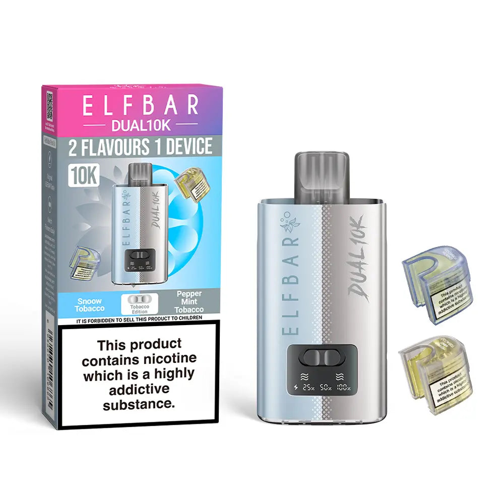 Elf Bar Dual 10K Prefilled Pod Vape Kit – Dual Flavour Rechargeable System UK - Noble Vape Tobacco-Edition