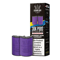 Al Fakher Crown Bar 30K Hypermax Pods – Prefilled Replacement Pods for Hypermax Kit UK - Noble Vape Blueberry-Sour-Raspberry