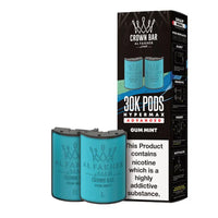 Al Fakher Crown Bar 30K Hypermax Pods – Prefilled Replacement Pods for Hypermax Kit UK - Noble Vape Gum-Mint