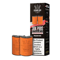 Al Fakher Crown Bar 30K Hypermax Pods – Prefilled Replacement Pods for Hypermax Kit UK - Noble Vape Peach-Ice