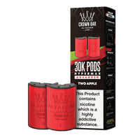 Al Fakher Crown Bar 30K Hypermax Pods – Prefilled Replacement Pods for Hypermax Kit UK - Noble Vape Two-Apple