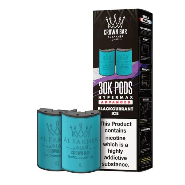 Al Fakher Crown Bar 30K Hypermax Pods – Prefilled Replacement Pods for Hypermax Kit UK - Noble Vape