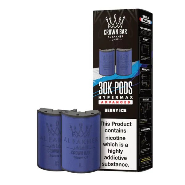 Al Fakher Crown Bar 30K Hypermax Pods – Prefilled Replacement Pods for Hypermax Kit UK - Noble Vape