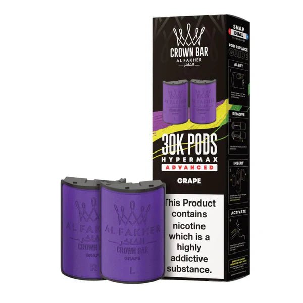 Al Fakher Crown Bar 30K Hypermax Pods – Prefilled Replacement Pods for Hypermax Kit UK - Noble Vape