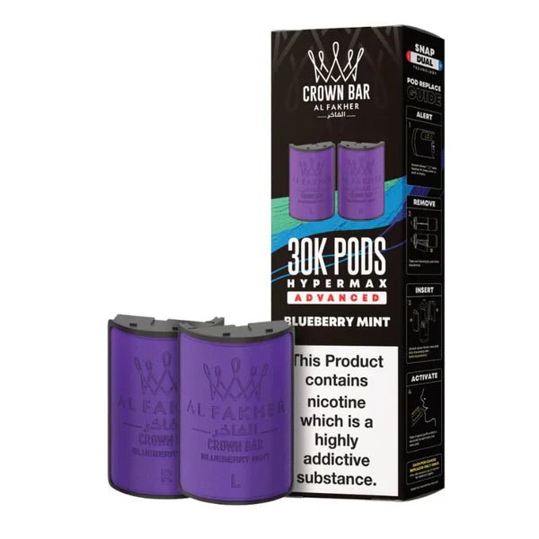Al Fakher Crown Bar 30K Hypermax Pods – Prefilled Replacement Pods for Hypermax Kit UK - Noble Vape