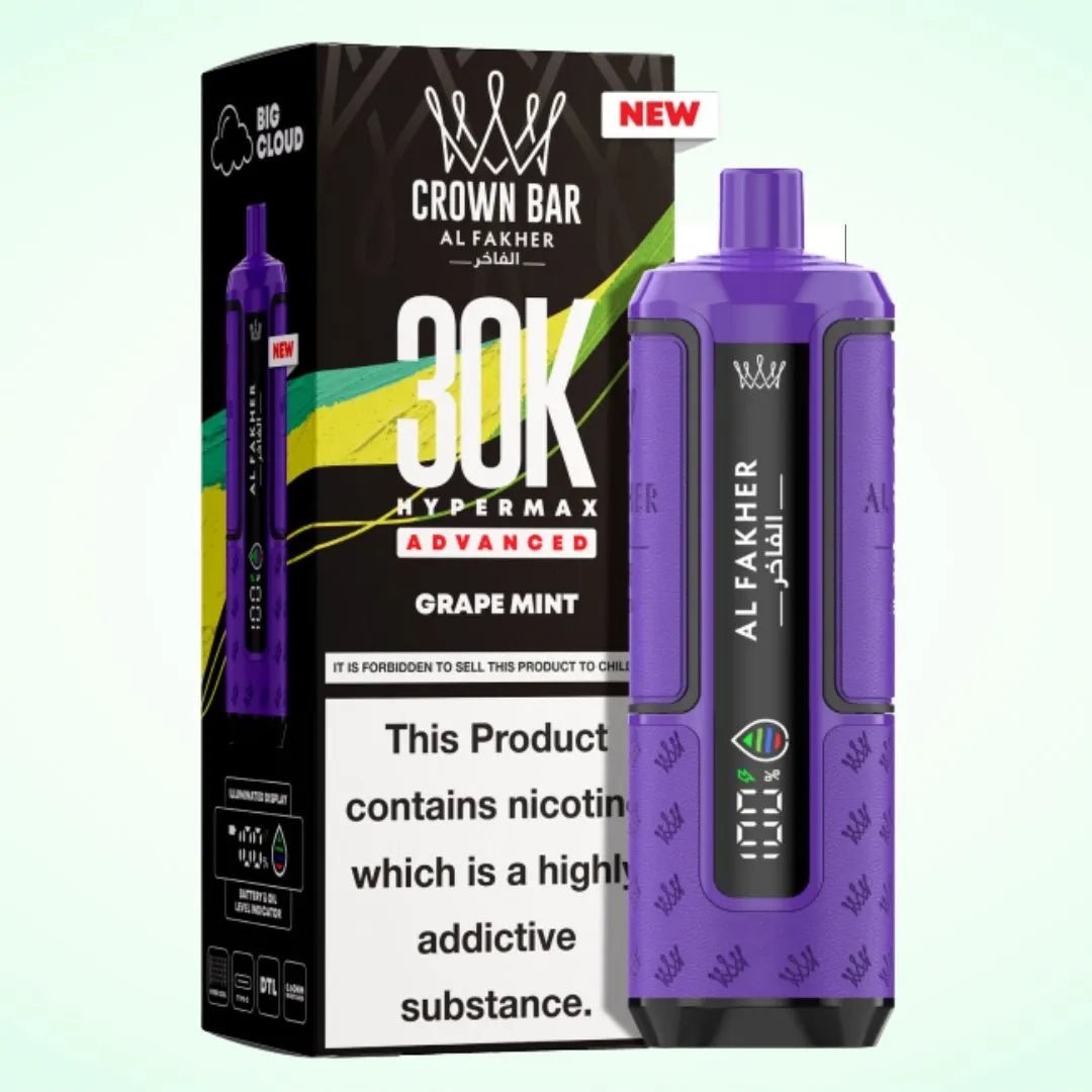 Al Fakher Crown Bar 30K Hypermax Vape Kit – Rechargeable Pod System with 30000 Puffs UK - Noble Vape