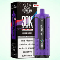 Al Fakher Crown Bar 30K Hypermax Vape Kit – Rechargeable Pod System with 30000 Puffs UK - Noble Vape Mixed-Berry