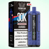 Al Fakher Crown Bar 30K Hypermax Vape Kit – Rechargeable Pod System with 30000 Puffs UK - Noble Vape Blueberry-Raspberry