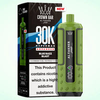 Al Fakher Crown Bar 30K Hypermax Vape Kit – Rechargeable Pod System with 30000 Puffs UK - Noble Vape Blue-Razz-Blast
