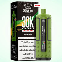 Al Fakher Crown Bar 30K Hypermax Vape Kit – Rechargeable Pod System with 30000 Puffs UK - Noble Vape Menthol