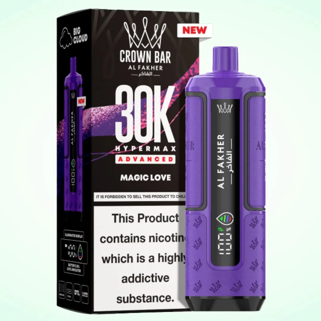 Al Fakher Crown Bar 30K Hypermax Vape Kit – Rechargeable Pod System with 30000 Puffs UK - Noble Vape Magic-Love