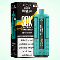 Al Fakher Crown Bar 30K Hypermax Vape Kit – Rechargeable Pod System with 30000 Puffs UK - Noble Vape Lemon-Mint