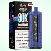 Al Fakher Crown Bar 30K Hypermax Vape Kit – Rechargeable Pod System with 30000 Puffs UK - Noble Vape Blueberry-Cherry