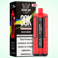 Al Fakher Crown Bar 30K Hypermax Vape Kit – Rechargeable Pod System with 30000 Puffs UK - Noble Vape Grape-Berry