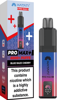 Hayati Pro Max Plus 6000 Vape Kit – 6000 Puff Rechargeable Prefilled Pod Device - Noble Vape Blue-Razz-Cherry