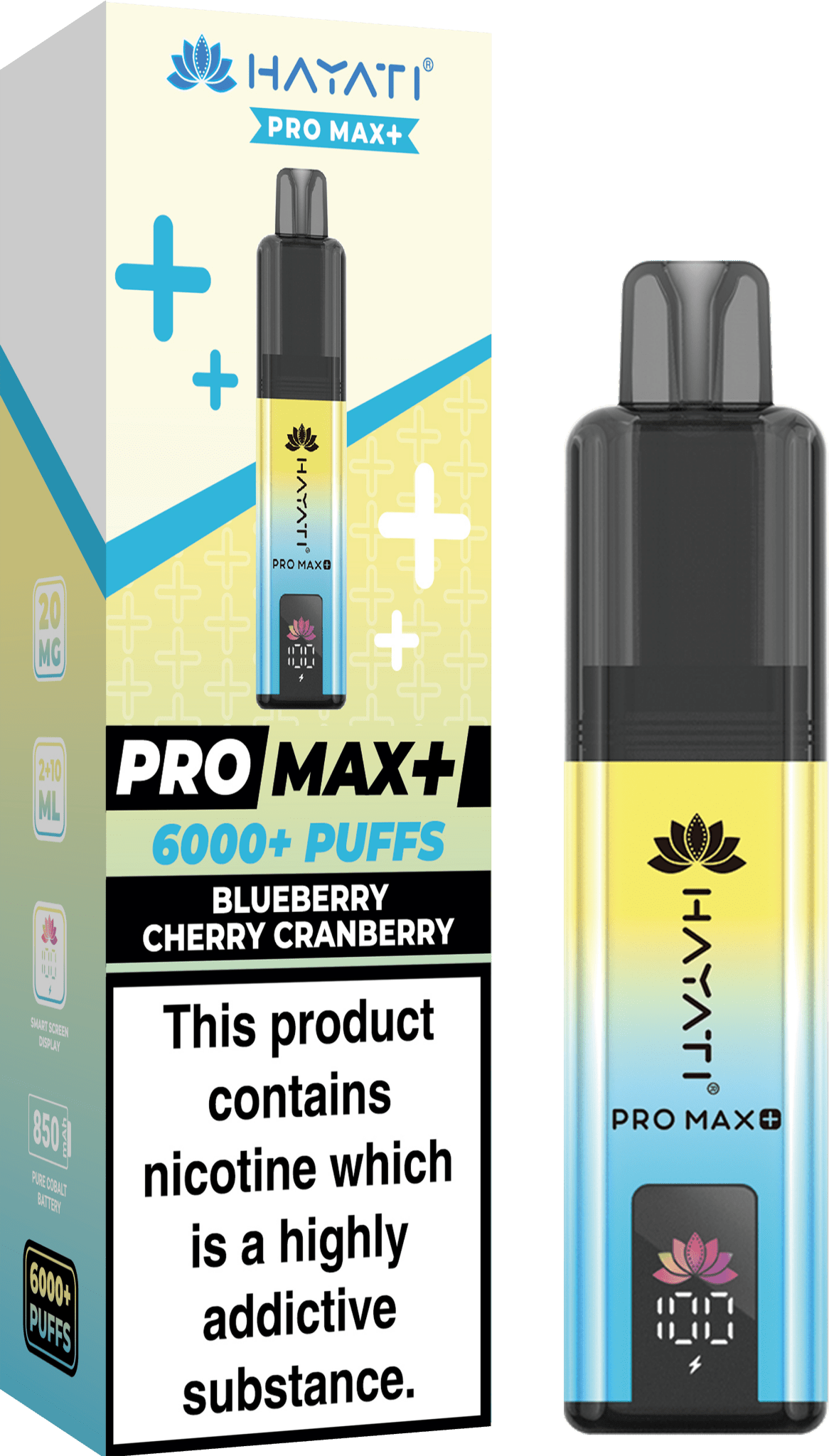 Hayati Pro Max Plus vape screen battery indicator
