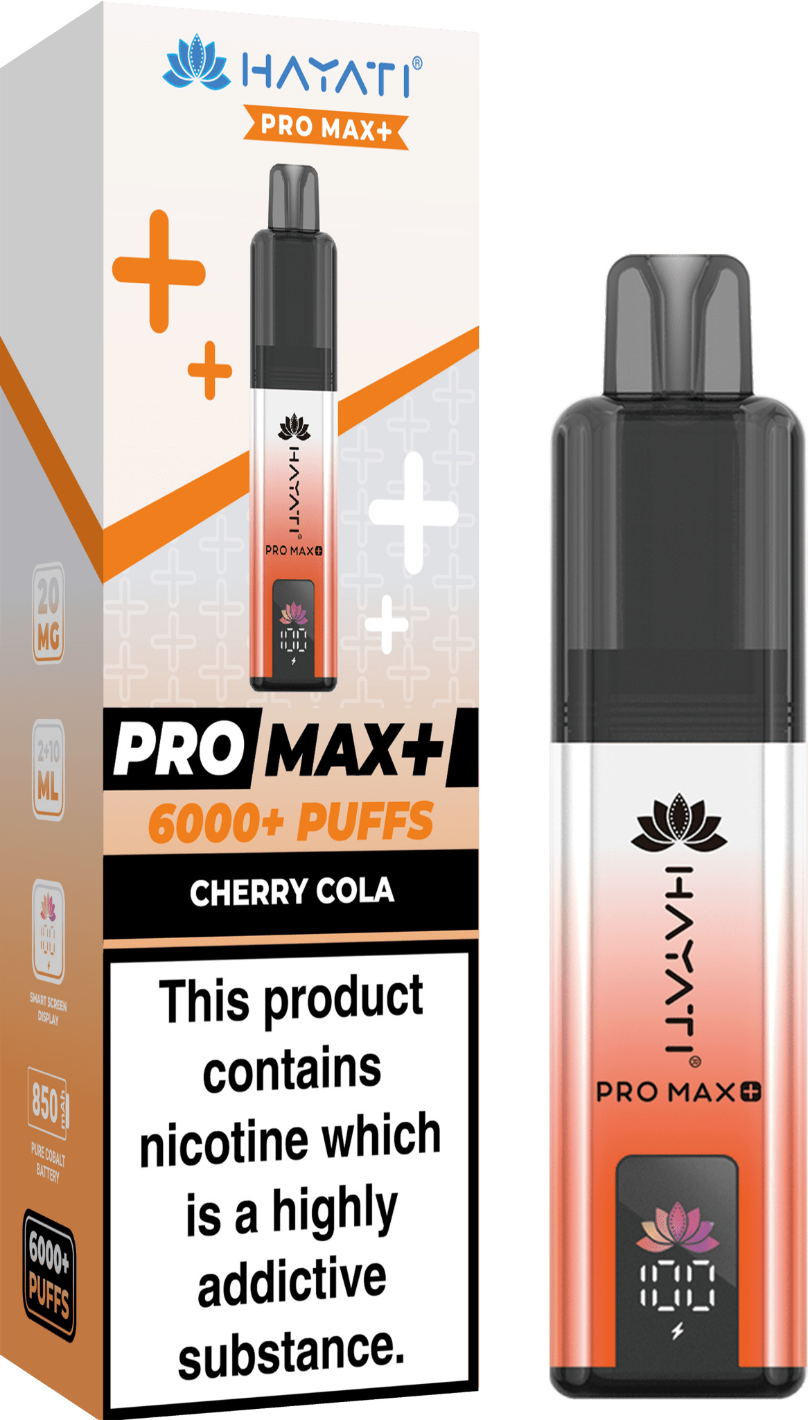 Hayati Pro Max Plus 6000 Vape Kit – 6000 Puff Rechargeable Prefilled Pod Device - Noble Vape Cherry-Cola
