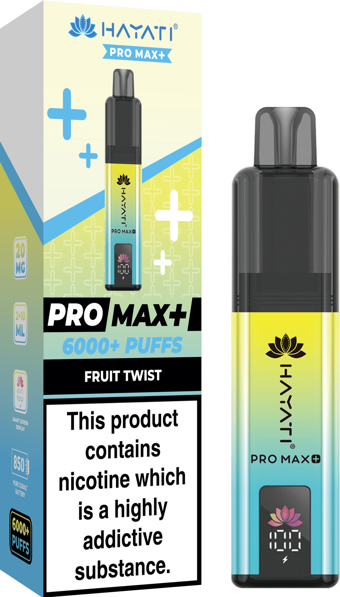 Hayati Pro Max Plus 6000 Vape Kit – 6000 Puff Rechargeable Prefilled Pod Device - Noble Vape Fruit-Twist