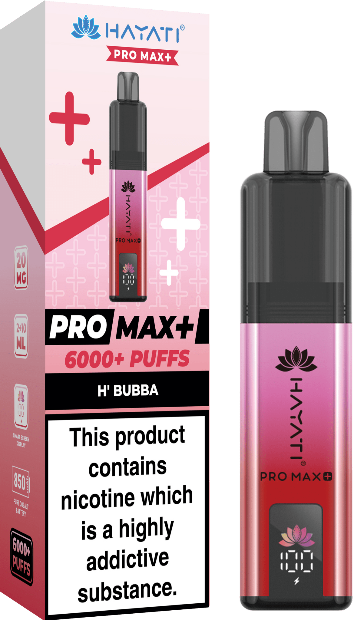 Hayati Pro Max Plus 6000 Vape Kit – 6000 Puff Rechargeable Prefilled Pod Device - Noble Vape H-Bubba