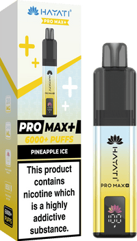 Hayati Pro Max Plus 6000 Vape Kit – 6000 Puff Rechargeable Prefilled Pod Device - Noble Vape Pineapple-Ice