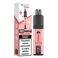 Hayati Pro Max Plus 6000 Vape Kit – 6000 Puff Rechargeable Prefilled Pod Device - Noble Vape White-Peach-Raspberry