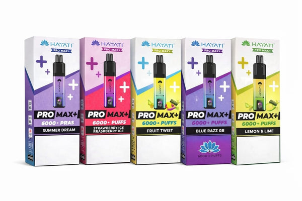 HAYATI Pro Max+ 6000+Puffs Rechargeable Kit Long-Lasting Performance with up to 6000 Clean, Consistent Puffs