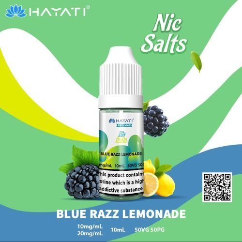 Hayati Pro Max Nic Salts 10ml – Smooth Nicotine Salt E-Liquid for Pod Kits UK - Noble Vape Blue-Razz-Lemonade-20MG