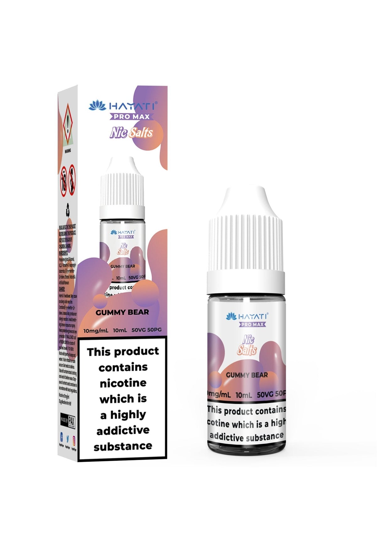 Hayati Pro Max Nic Salts 10ml – Smooth Nicotine Salt E-Liquid for Pod Kits UK - Noble Vape Gummy-Bear-20MG