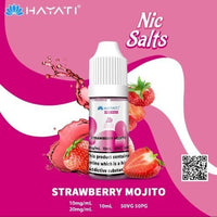 Hayati Pro Max Nic Salts 10ml – Smooth Nicotine Salt E-Liquid for Pod Kits UK - Noble Vape Strawberry-Mojito-20MG