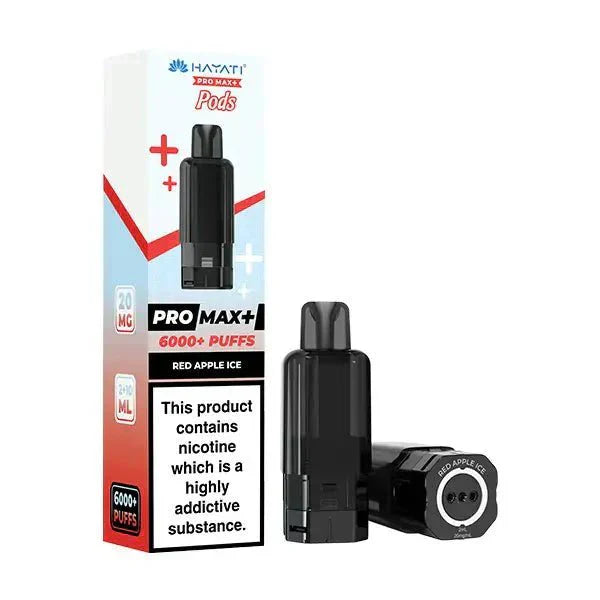 Hayati Pro Max Plus 6000 Prefilled Pods – Replacement Vape Pods - Noble Vape Red-Apple-Ice