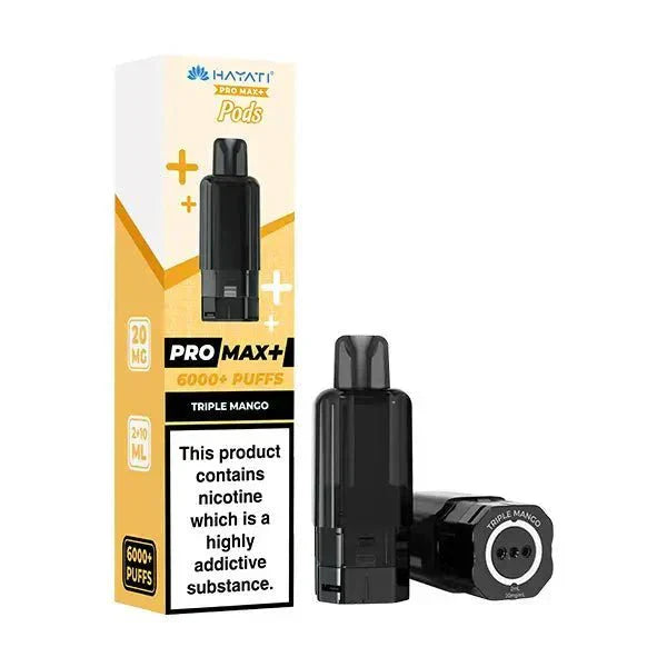Hayati Pro Max Plus 6000 Prefilled Pods – Replacement Vape Pods - Noble Vape Triple-Mango