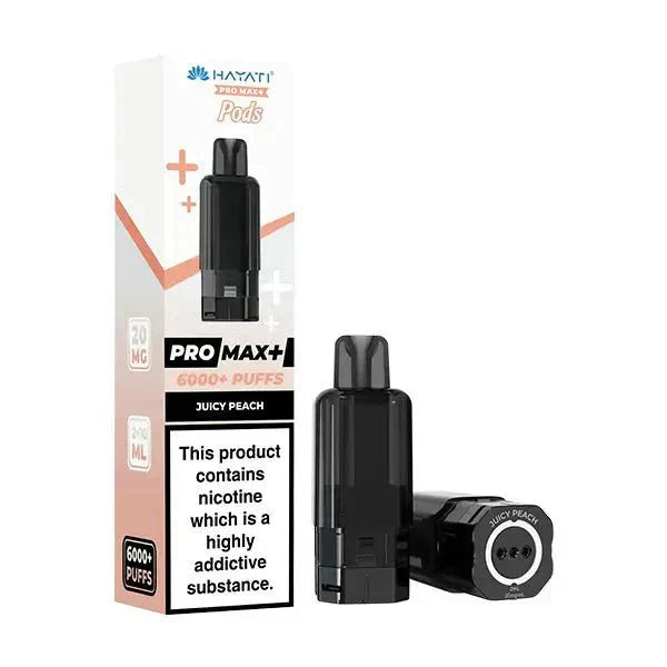 Hayati Pro Max Plus 6000 Prefilled Pods – Replacement Vape Pods - Noble Vape Juicy-Peach