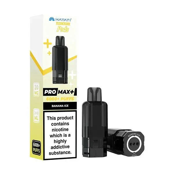 Hayati Pro Max Plus 6000 Prefilled Pods – Replacement Vape Pods - Noble Vape Banana-Ice