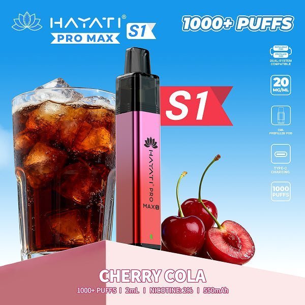 Hayati Pro Max S1 Prefilled Pod Vape Kit – Rechargeable 1000 Puff Pod System UK - Noble Vape